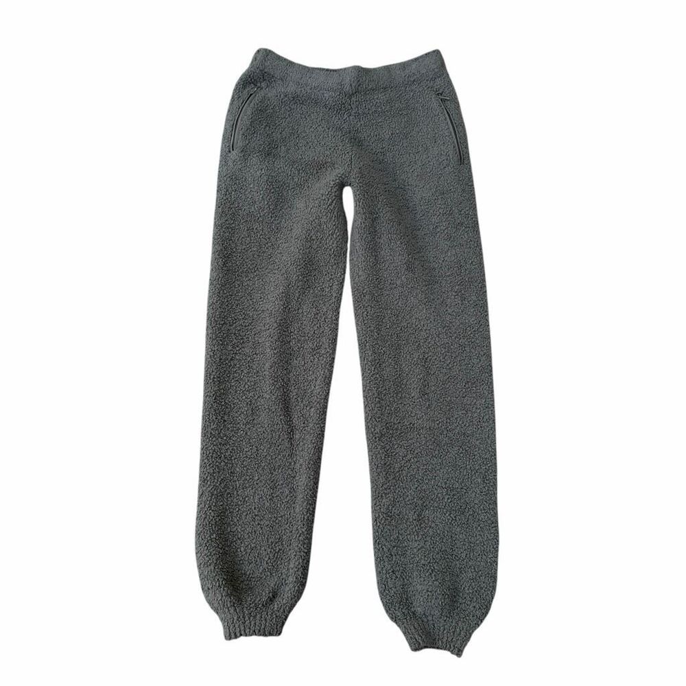 SKIMS Cozy Knit Joggers high pile plush fuzzy boucle knit grey/green sz S/M